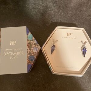 BP Silver and Purple Geometric Earrings